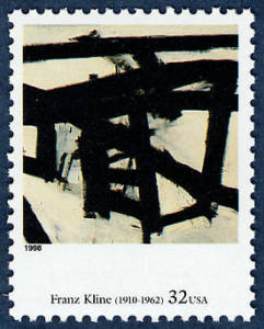 A U.S. stamp featuring this Franz Kline painting.