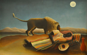 Another magical work by Rousseau. 1905. "The Sleeping Gypsy". Source: Wikimedia Commons