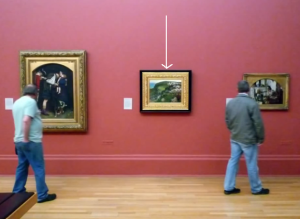 This screen grab from the Kahn Academy video shows how very small this painting is. KahnAcademy.com
